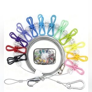 Portable Retractable Clothesline Travel Camping 30lb Adjustable w/ Clips NEW